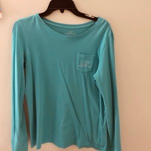 Vineyard Vines Aquinnah Aqua Long Sleeve Tee